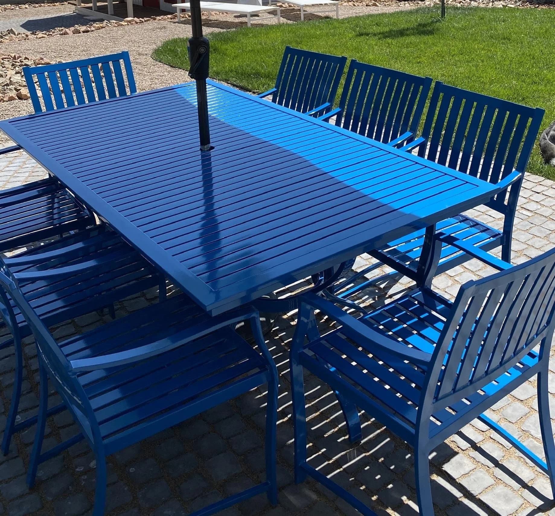Powder coated metal garden furniture